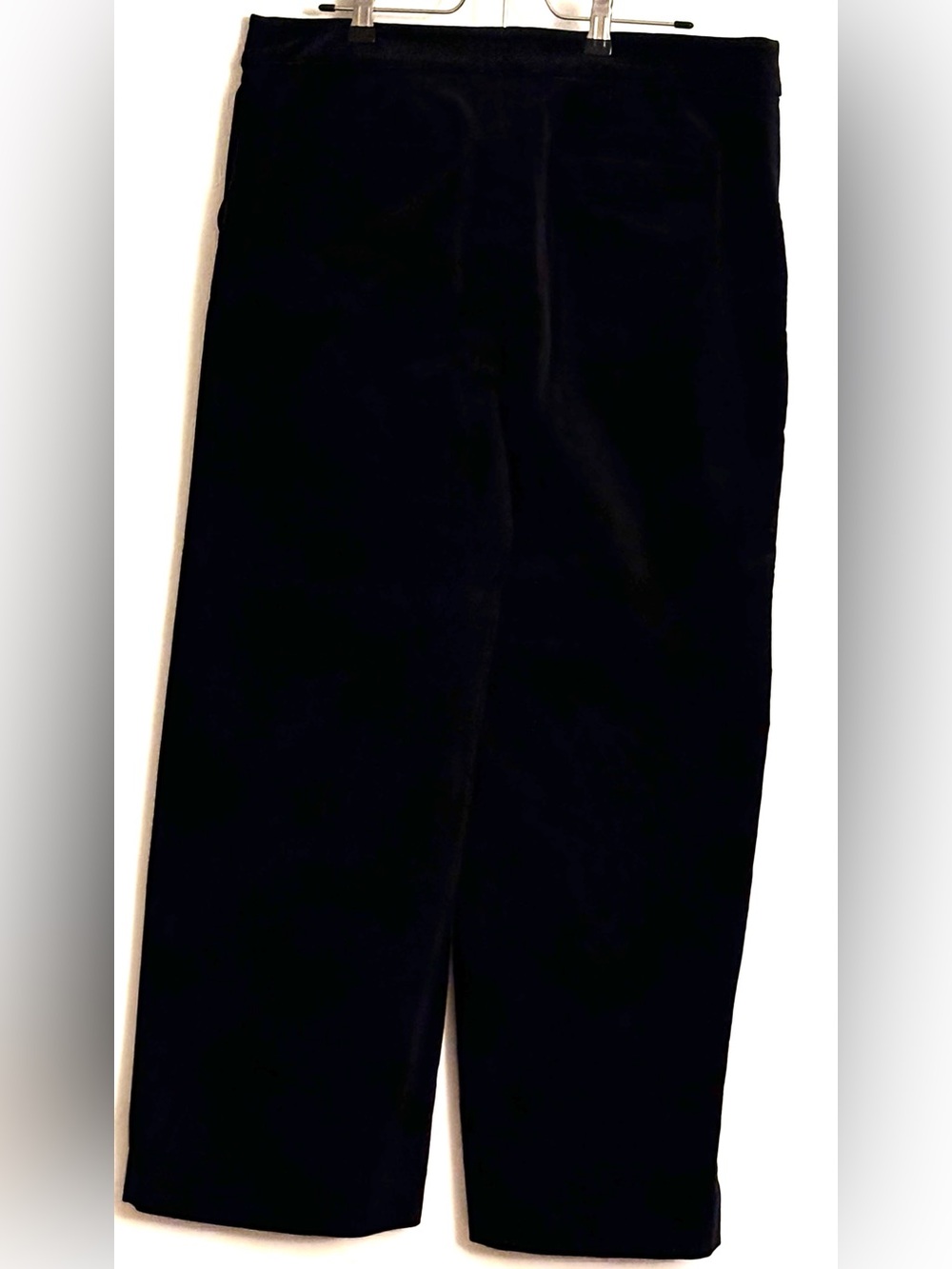 Talbots Black Velveteen Wide Leg Pants 14P Petite High Rise Trousers - Picture 2 of 4